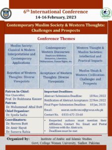 Contemporary Muslims society & Western Thoughts: Challenges and Prospects.