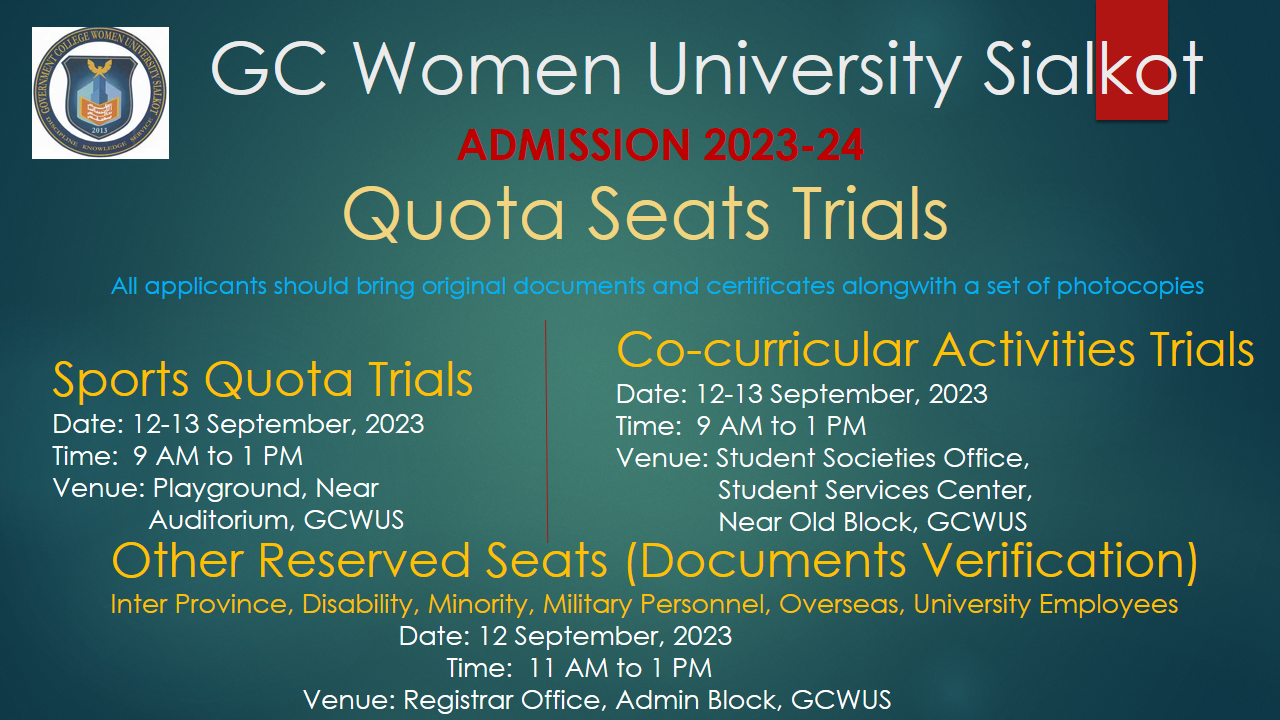 to Govt. College Women University, Sialkot